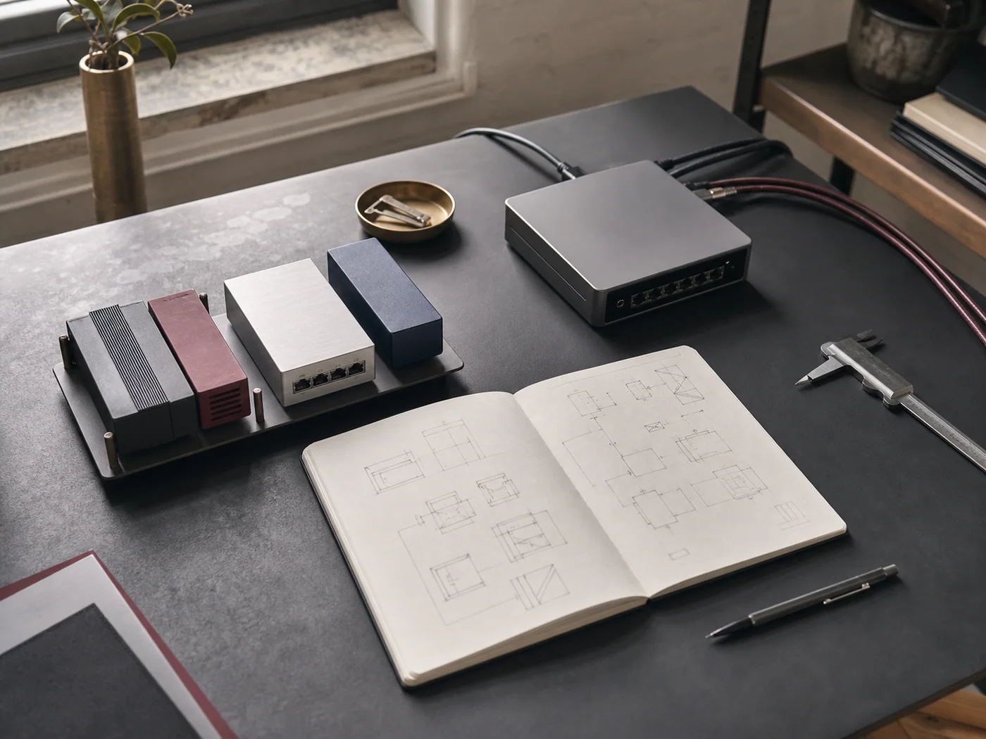 The founder’s workbench and project planning materials