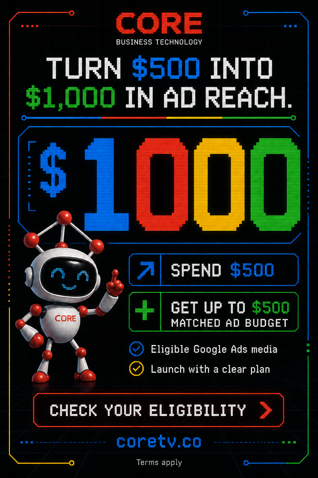 Google Ads $500 Matched Budget - Front