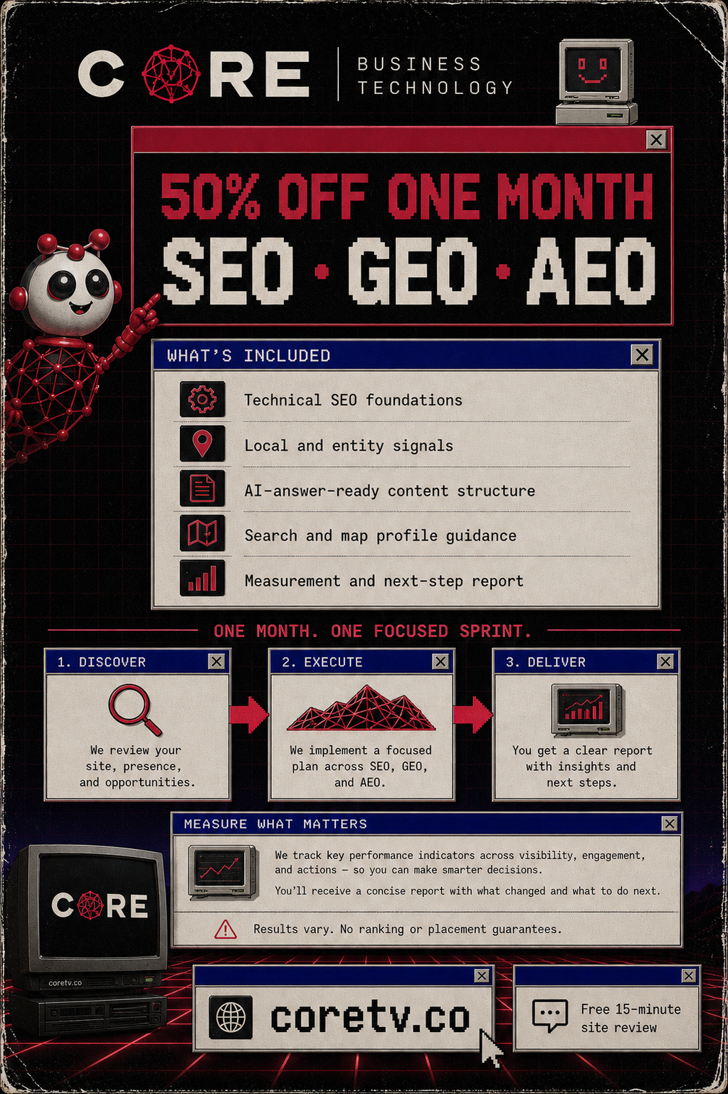 50% SEO - GEO - AEO - One Month - Back